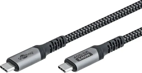 GOOBAY καλώδιο USB-C 74212, USB4, 240W, 40Gbps, 8K/60Hz, 1.5m, γκρι