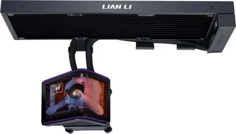 LIAN LI HydroShift II OLED Curved 360mm Fanless - AIO Water Cooling - 6.67" 2Κ Display - Black