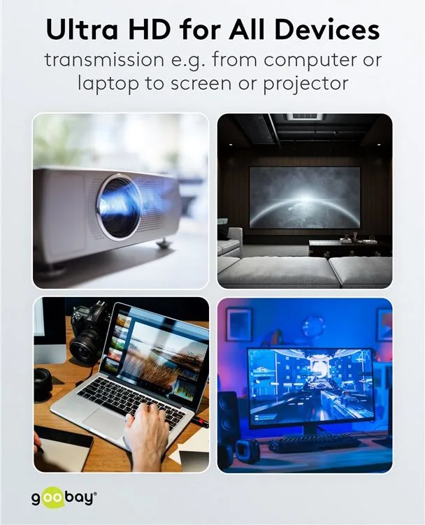GOOBAY καλώδιο DisplayPort 74777, VESA Certified, 8K/60Hz, 32.4 Gbps, 1m, μαύρο — εικόνα 7