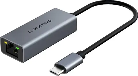 CABLETIME αντάπτορας δικτύου CT-CML100-AG, USB-C, 100Mbps Ethernet, γκρι