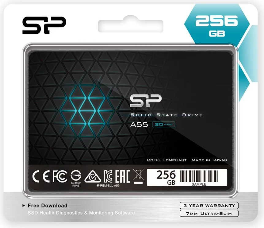 SILICON POWER SSD A55 256GB, 2.5", SATA III, 460-450MB/s, 7mm — εικόνα 3