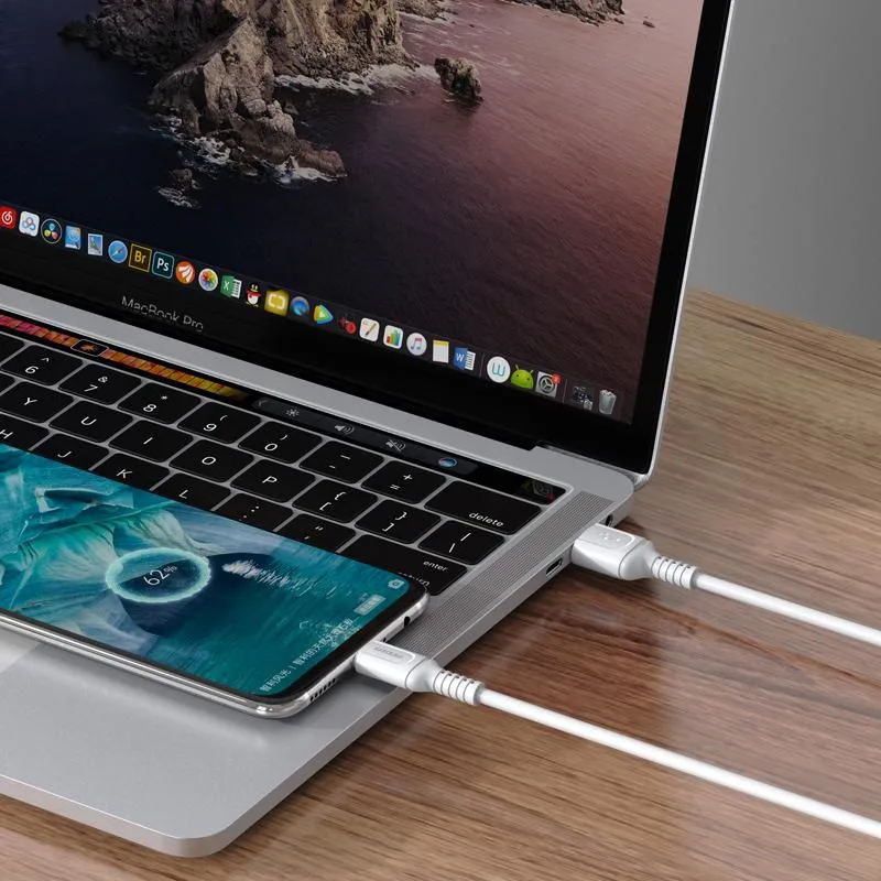 KAKUSIGA καλώδιο micro USB σε USB KSC-805, 2.4A, 480Mbps, 1m, λευκό — εικόνα 2