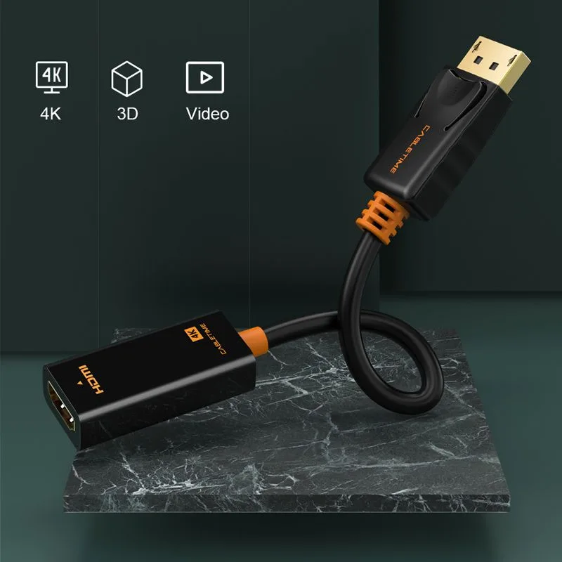 CABLETIME αντάπτορας DisplayPort σε HDMI CT-AV586-01G4K, 4K/30Hz, μαύρος — εικόνα 2