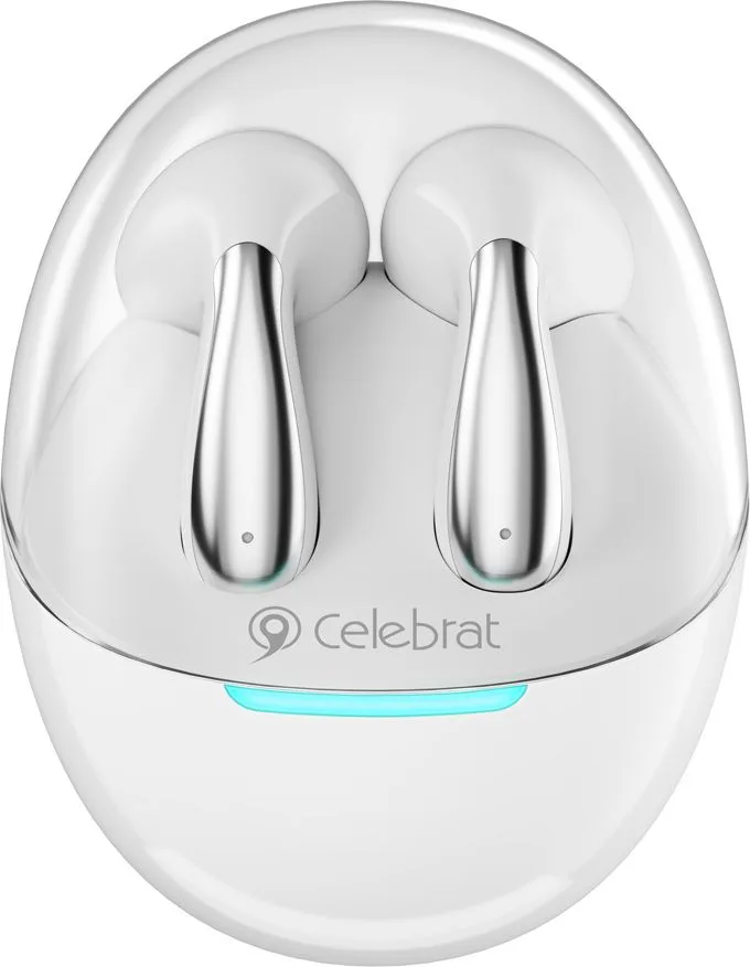 CELEBRAT earphones με θήκη φόρτισης W51, True Wireless, Φ13mm, λευκά — εικόνα 4