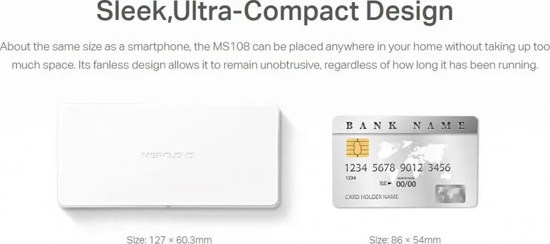 MERCUSYS Desktop Switch MS108, 8x 10/100 Mbps, Ver. 2 — εικόνα 3
