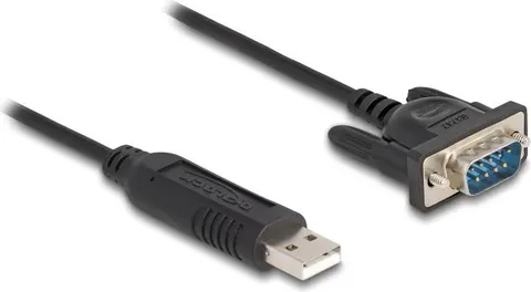 DELOCK καλώδιο USB σε RS-232 66461, 921.6Kbps, 50cm, μαύρο