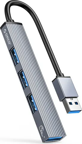 ORICO USB hub AH-A13, 4x θυρών, USB 3.0, 5Gbps, USB σύνδεση, γκρι