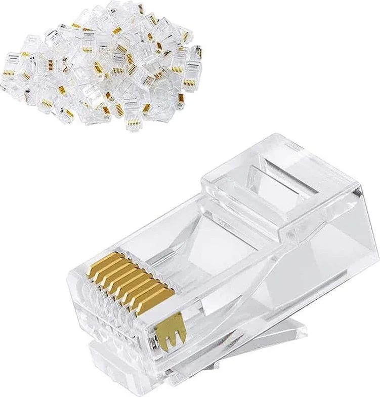 POWERTECH βύσμα RJ45 CAB-N447, ανοιχτού τύπου, Cat 6/6a UTP, διάφανο, 50τμχ — εικόνα 3