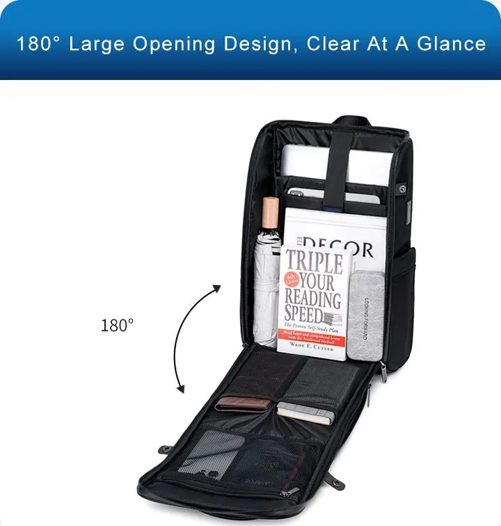 ARCTIC HUNTER τσάντα πλάτης B00675 με θήκη laptop 15.6", USB, 15L, μαύρη — εικόνα 6
