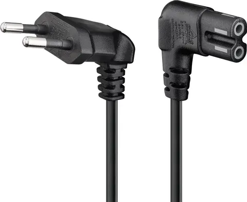 GOOBAY καλώδιο τροφοδοσίας Euro 97346, γωνιακό, 2x0.75 mm², 1m, μαύρο