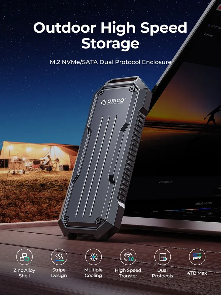 ORICO θήκη για M.2 NVME/NGFF SSD OXS2C3-G2, 10Gbps, γκρι — εικόνα 7