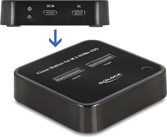 DELOCK docking station για M.2 NVMe SSD 64177, 2 θέσεων, 10Gbps, clone function, μαύρο — εικόνα 3