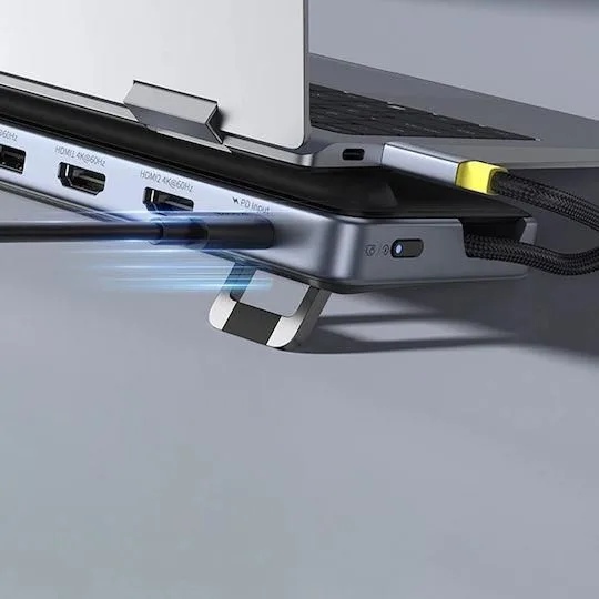 BASEUS Elitejoy EH3, USB HUB, 12 ΘΥΡΕΣ, γκρι — εικόνα 3
