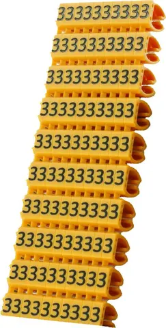 POWERTECH Clip αρίθμησης καλωδίου Νο 3, Orange, 10τεμ.