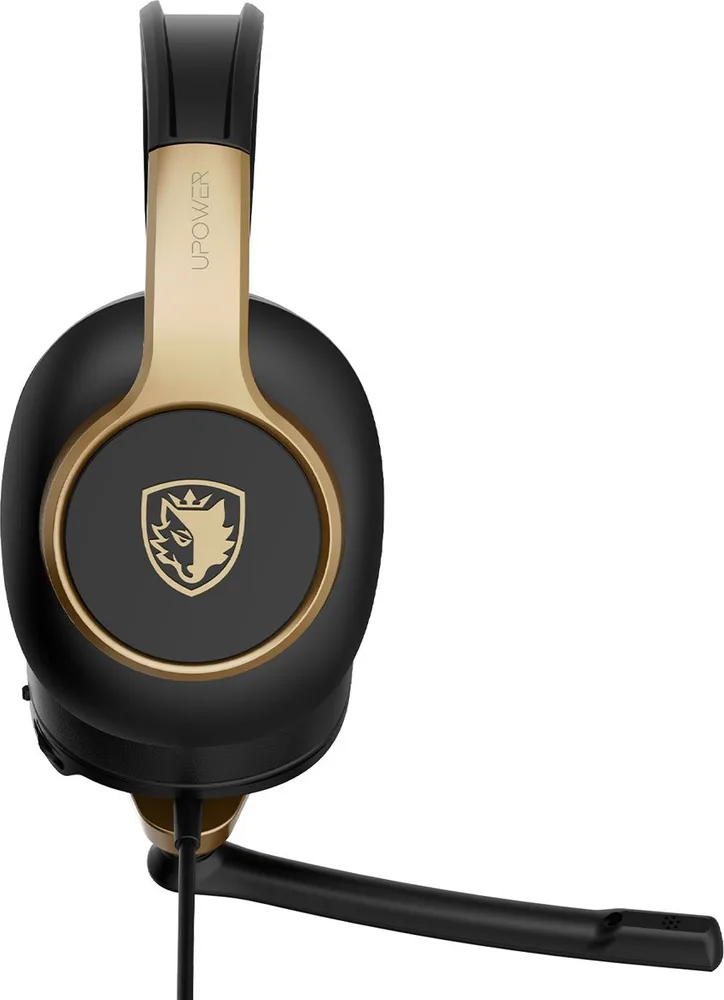 SADES gaming headset UPOWER, 3.5mm σύνδεση, 40mm, μαύρο/χρυσό — εικόνα 2