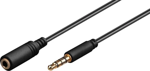 GOOBAY προέκταση καλωδίου ήχου 3.5mm 62480, 4 pin stereo, CU, 3m, μαύρο