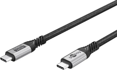 GOOBAY καλώδιο USB-C 74776, USB4, 240W, 80Gbps, 16K/60Hz, 1.5m, μαύρο