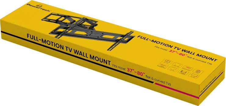 POWERTECH επιτοίχια βάση τηλεόρασης PT-1130, 37-80", έως 40kg, full motion — εικόνα 6