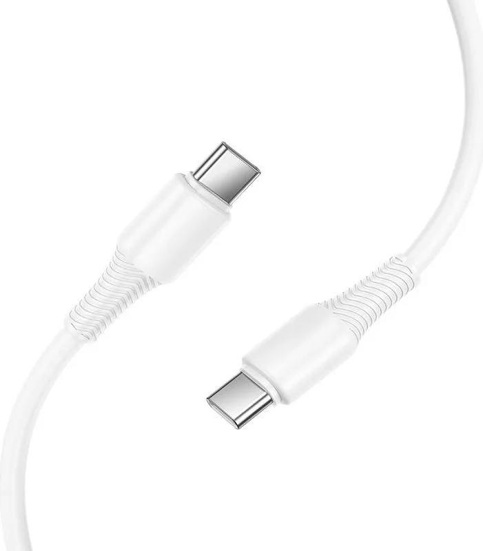 HOCO X120 Beneficio καλώδιο Type-C TO Type-C, 1m, 27W, λευκό — εικόνα 2