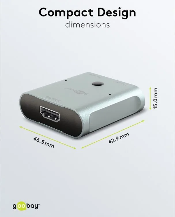 GOOBAY HDMI switch 77791, 2 σε 1, 8K/60Hz, γκρι — εικόνα 9