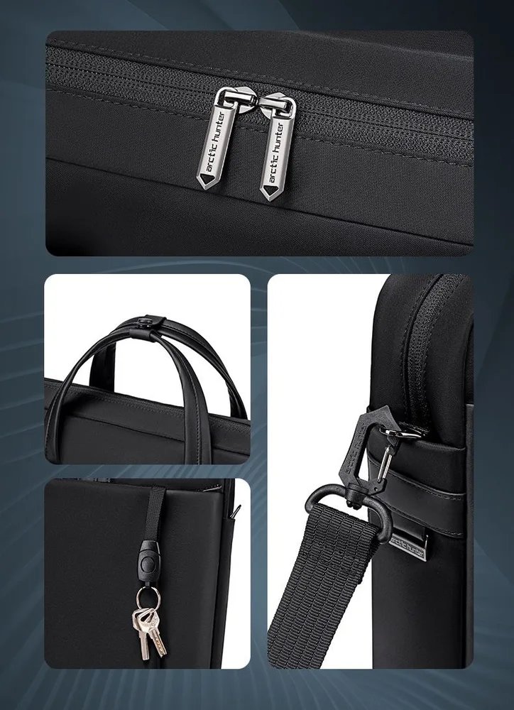 ARCTIC HUNTER τσάντα ώμου GWB00848 με θήκη laptop 15.6", 9L, μαύρη — εικόνα 6