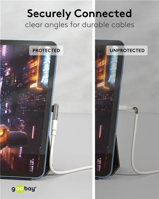 GOOBAY αντάπτορας USB-C 74443, γωνιακός 90°, USB4, 240W, 40Gbps, 8K, γκρι — εικόνα 3
