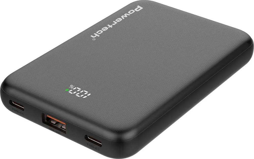 POWERTECH power bank PT-1502 με οθόνη, 10000mAh, 22.5W, μαύρο — εικόνα 2