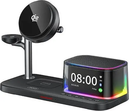 XO CX045 βάση ΣΤΗΡΙΞΗΣ με φόρτιση 5 ΣΕ 1, 25W, με ΡΟΛΟΙ, ΜΑΥΡΟΣ