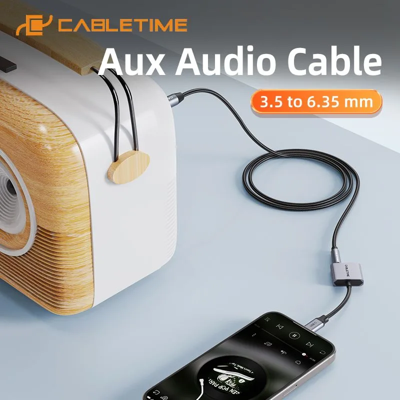 CABLETIME καλώδιο ήχου 3.5mm σε 6.35mm CT-AV321-H11G, 1m, μαύρο — εικόνα 2