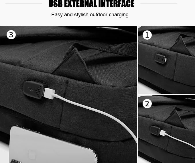 ARCTIC HUNTER τσάντα πλάτης 1701L με θήκη laptop 15.6", USB, 17L, μαύρη — εικόνα 7