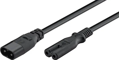 GOOBAY καλώδιο προέκτασης τροφοδοσίας 97201, 2x 0.75mm², 2m, μαύρο
