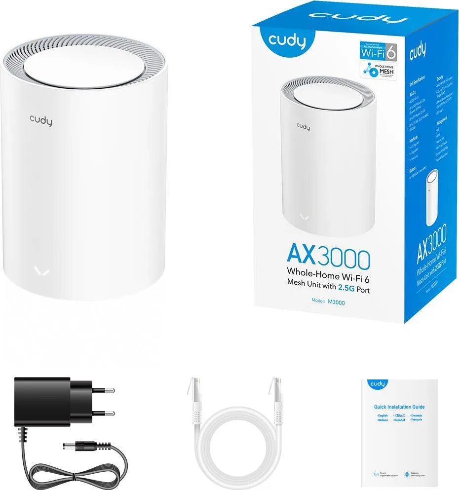 Cudy M3000 V2 AX3000 2.5GHz, WiFi 6, Mesh System, 1 Pack — εικόνα 2