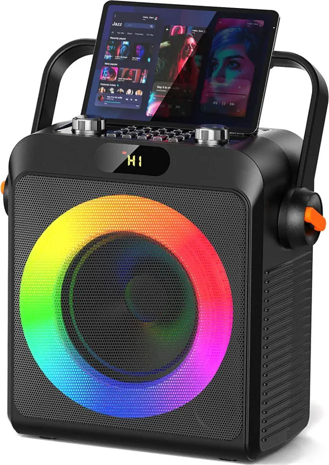 JYX φορητό ηχείο T19-T με 2x μικρόφωνα, 18W, 3000mah, LED, μαύρο — εικόνα 8