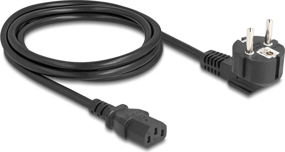DELOCK καλώδιο τροφοδοσίας 81567, 3x 1.00mm², 2m, μαύρο — εικόνα 2
