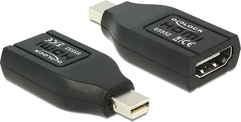 DELOCK αντάπτορας mini DisplayPort σε HDMI 65552, 1080p, μαύρος