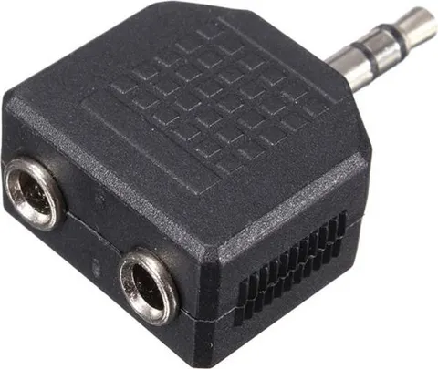 POWERTECH αντάπτορας 3.5mm σε 2x 3.5mm CAB-J015, μαύρος, 5τμχ