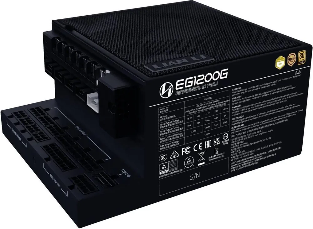 LIAN LI Edge 1200W Black 80+ Gold (with USB HUB), Fully Modular ATX PSU — εικόνα 2