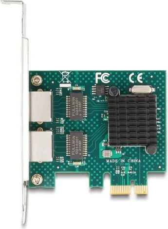 DELOCK κάρτα επέκτασης PCIe x1 σε 2x RJ45 Gigabit 88205, 1000Mbps — εικόνα 2