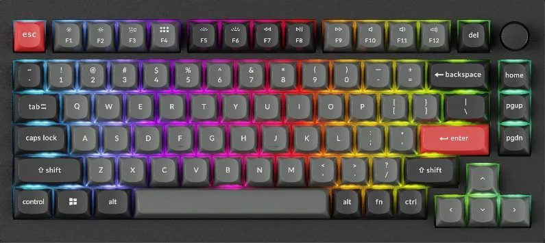 Keychron C75 HE 8K (C75H-M1-US) Hall Effect Keyboard RGB Magnetic Switch Black 75% US Layout — εικόνα 2