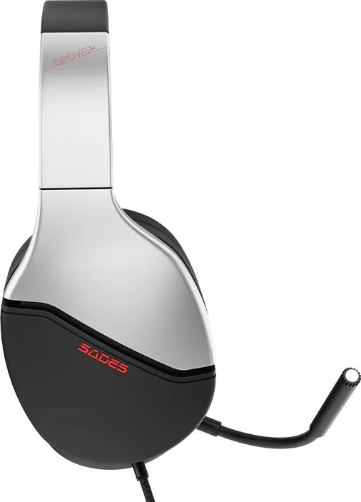 SADES gaming headset SPOWER, 3.5mm σύνδεση, 40mm, multi-platform, ασημί — εικόνα 2