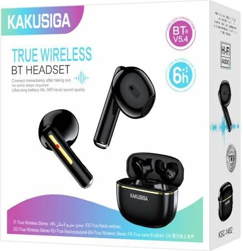 KAKUSIGA earphones με θήκη φόρτισης KSC-1482, True Wireless, 15mm, 35/300mAh, μαύρα — εικόνα 2