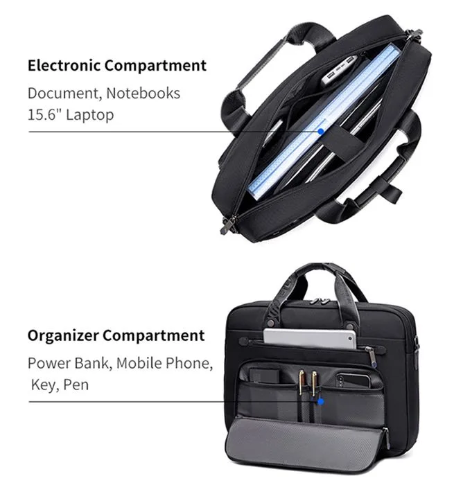 ARCTIC HUNTER τσάντα ώμου GW00017 για laptop 15.6", 14.5L, μαύρη — εικόνα 3