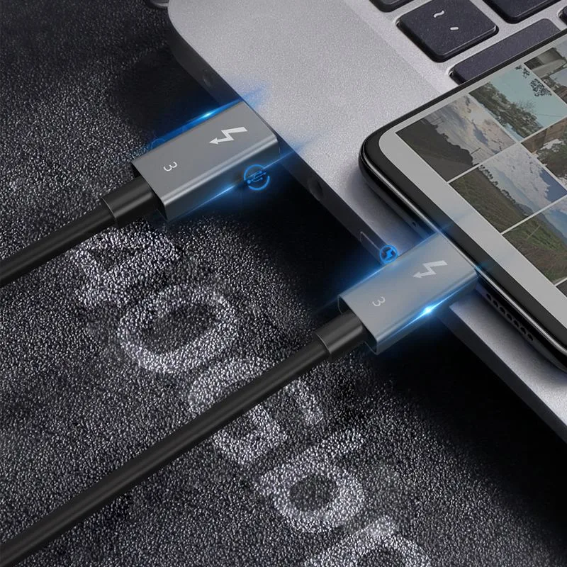 CABLETIME καλώδιο USB-C σε USB-C CT-C160-U31-TB3, 100W, 40Gbps, 4K/60Hz, 0.5m, μαύρο — εικόνα 3