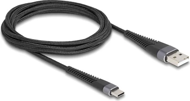 DELOCK καλώδιο USB σε USB-C 81122, 60W, 480Mbps, 2m, μαύρο — εικόνα 2