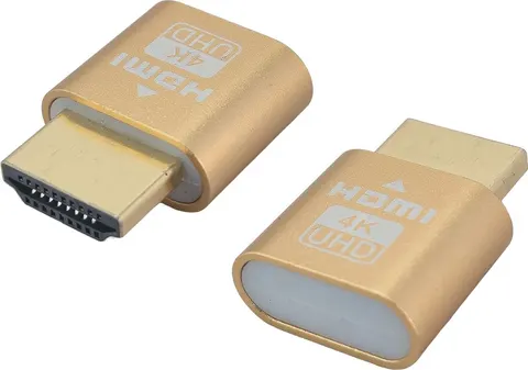 POWERTECH HDMI display emulator plug CAB-H192 με LED, 4K/60Hz, χρυσό