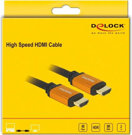 DELOCK καλώδιο HDMI 85729, 8K/60Hz, 48 Gbps, eARC, HDR, 2m, μαύρο — εικόνα 5