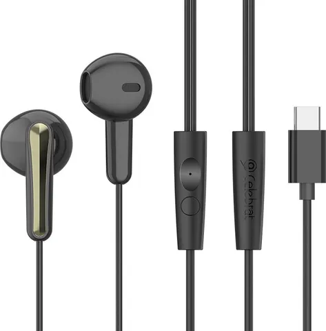 CELEBRAT earphones με μικρόφωνο G37, USB-C σύνδεση, 14.2mm, 1.2m, μαύρα