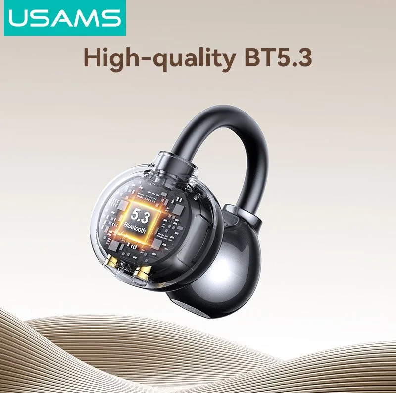 USAMS earphones με θήκη φόρτισης Echo R02, OWS, Φ11mm, 50/300mAh, μαύρα — εικόνα 6