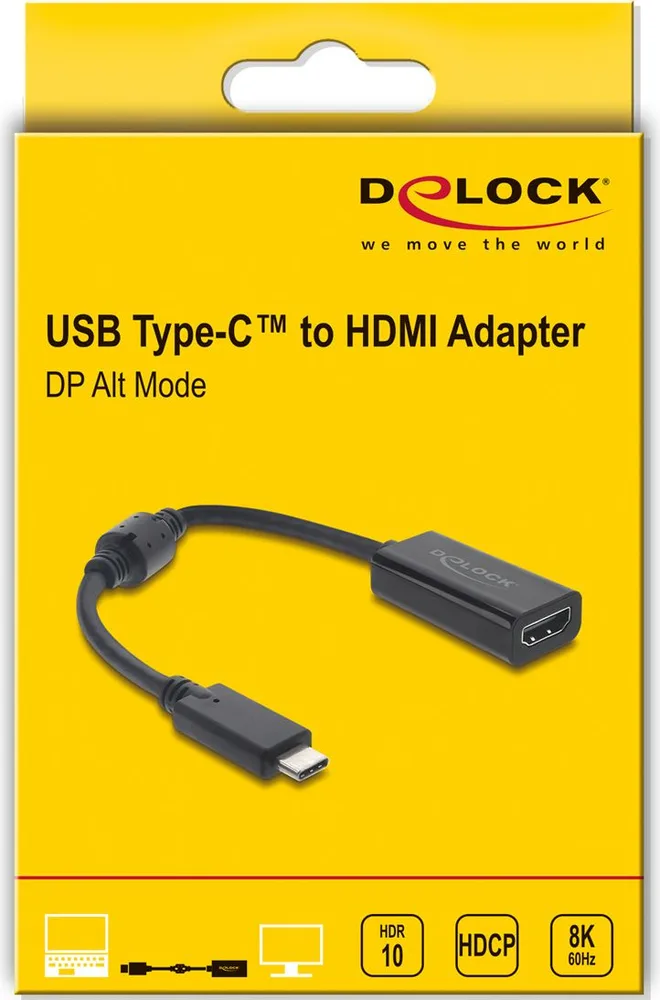 DELOCK αντάπτορας USB-C σε HDMI 61085, 8K/60Hz, μαύρος — εικόνα 3