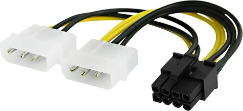 POWERTECH καλώδιο PCIe 8pin σε 2x molex 3pin CAB-W051, 0.15m